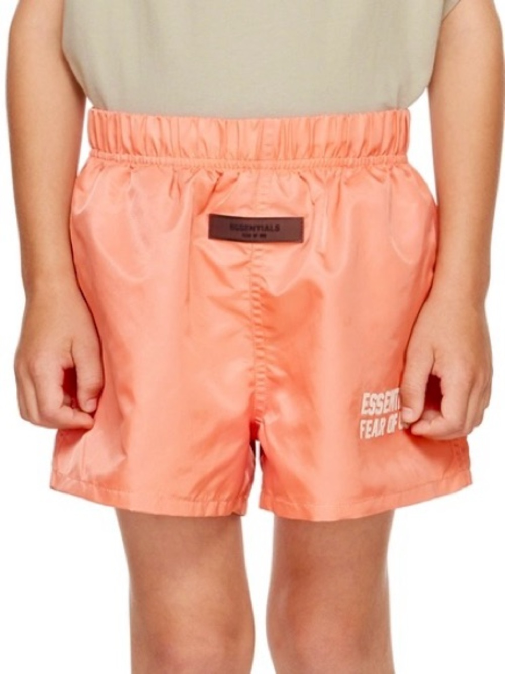 Essentials Fear of God Coral Nylon Logo Shorts Athletic Activewear
